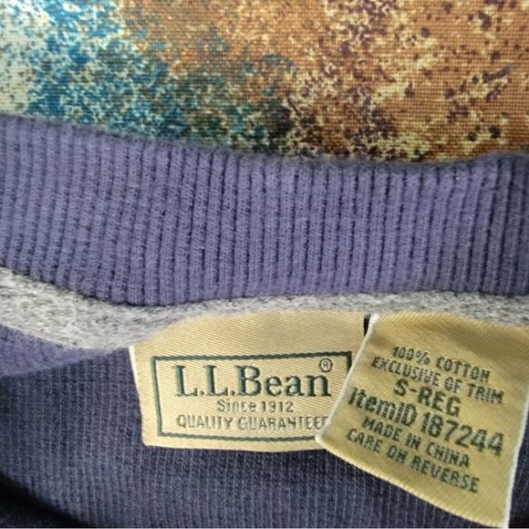 LL Bean Thermal Layer Blue Outdoor Cotton Shirt Long Sleeve Small Regular - Picture 6 of 13
